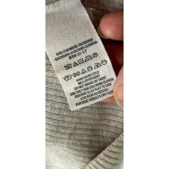 Free People 100% Cashmere Cardigan Lagenlook Oversized Pale Gray Size XS - Picture 10 of 11